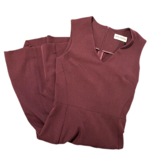 M.M. LaFleur Burgundy/Dark Purple Work Dress - Picture 2 of 8
